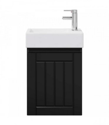 vidaXL Bathroom Vanity Unit with Tap Black 45.5 x 25.5 x 84 cm — Model: with right faucet
