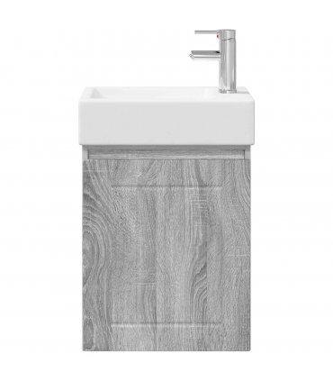 vidaXL Bathroom Vanity Unit with Tap Grey Sonoma 45.5 x 25.5 x 84 cm — Model: with right faucet