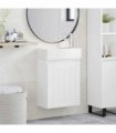 vidaXL Bathroom Vanity Unit with Tap White 45.5 x 25.5 x 84 cm — Model: with right faucet