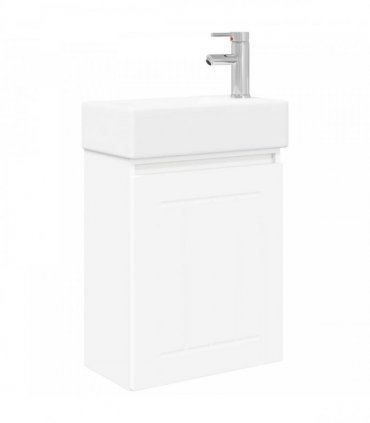 vidaXL Bathroom Vanity Unit with Tap White 45.5 x 25.5 x 84 cm — Model: with right faucet