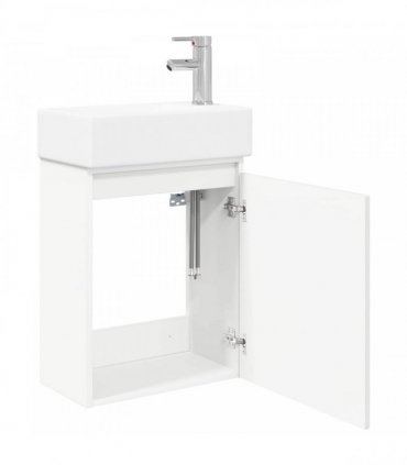 vidaXL Bathroom Vanity Unit with Tap White 45.5 x 25.5 x 84 cm — Model: with right faucet