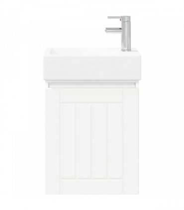vidaXL Bathroom Vanity Unit with Tap White 45.5 x 25.5 x 84 cm — Model: with right faucet