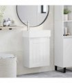 vidaXL Bathroom Vanity Unit with Tap High Gloss White — Model: with left faucet — V0672169516