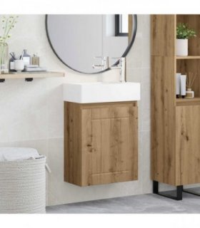 vidaXL Bathroom Vanity Unit with Tap Artisan Oak 45.5 x 25.5 x 84 cm — Model: with right faucet