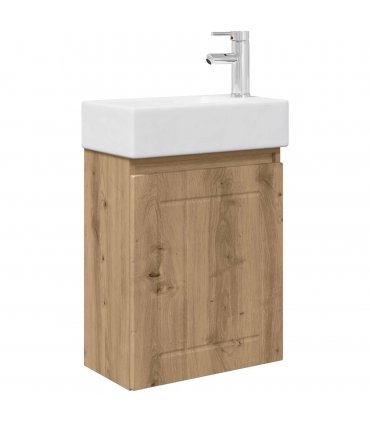 vidaXL Bathroom Vanity Unit with Tap Artisan Oak 45.5 x 25.5 x 84 cm — Model: with right faucet