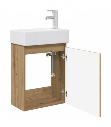 vidaXL Bathroom Vanity Unit with Tap Artisan Oak 45.5 x 25.5 x 84 cm — Model: with right faucet