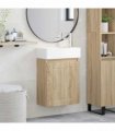 vidaXL Bathroom Vanity Unit with Tap Sonoma Oak 45.5 x 25.5 x 84 cm — Model: with right faucet
