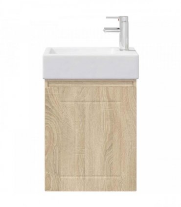 vidaXL Bathroom Vanity Unit with Tap Sonoma Oak 45.5 x 25.5 x 84 cm — Model: with right faucet
