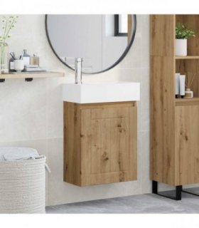 vidaXL Bathroom Vanity Unit with Tap Artisan Oak 45.5 x 25.5 x 84 cm — Model: with left faucet