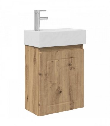 vidaXL Bathroom Vanity Unit with Tap Artisan Oak 45.5 x 25.5 x 84 cm — Model: with left faucet