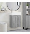 vidaXL Bathroom Vanity Unit with Tap Grey Sonoma 45.5 x 25.5 x 84 cm — Model: with left faucet