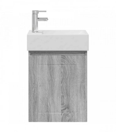 vidaXL Bathroom Vanity Unit with Tap Grey Sonoma 45.5 x 25.5 x 84 cm — Model: with left faucet