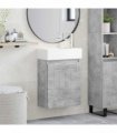 vidaXL Bathroom Vanity Unit with Tap Concrete Grey 45.5 x 25.5 x 84 cm — Model: with right faucet