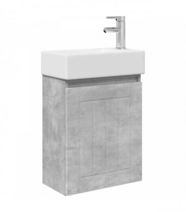 vidaXL Bathroom Vanity Unit with Tap Concrete Grey 45.5 x 25.5 x 84 cm — Model: with right faucet
