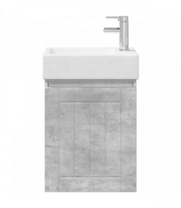vidaXL Bathroom Vanity Unit with Tap Concrete Grey 45.5 x 25.5 x 84 cm — Model: with right faucet