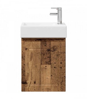 vidaXL Bathroom Vanity Unit with Tap Old Wood 45.5 x 25.5 x 84 cm — Model: with right faucet