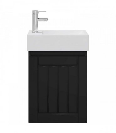 vidaXL Bathroom Vanity Unit with Tap Black 45.5 x 25.5 x 84 cm — Model: with left faucet