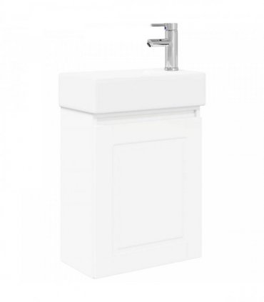 vidaXL Bathroom Vanity Unit with Tap White 45.5 x 22.5 x 84 cm — Model: with right faucet — V0672169527