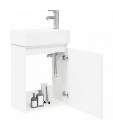 vidaXL Bathroom Vanity Unit with Tap White 45.5 x 22.5 x 84 cm — Model: with right faucet — V0672169527