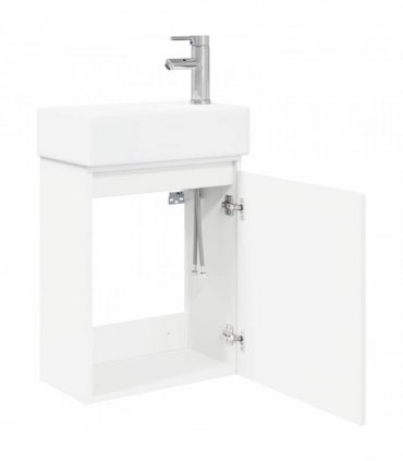 vidaXL Bathroom Vanity Unit with Tap White 45.5 x 22.5 x 84 cm — Model: with right faucet — V0672169527