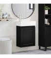 vidaXL Bathroom Vanity Unit with Tap Black 45.5 x 22.5 x 84 cm — Model: with left faucet — V0672169528