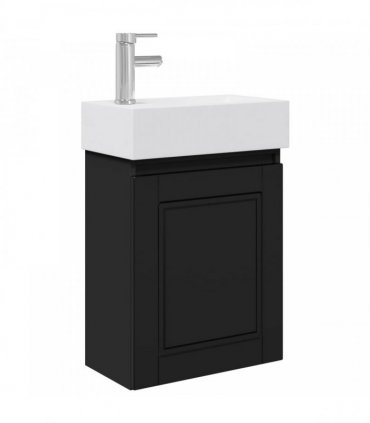 vidaXL Bathroom Vanity Unit with Tap Black 45.5 x 22.5 x 84 cm — Model: with left faucet — V0672169528