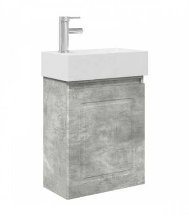 vidaXL Bathroom Vanity Unit with Tap Concrete Grey 45.5 x 22.5 x 84 cm — Model: with left faucet — V0672169530
