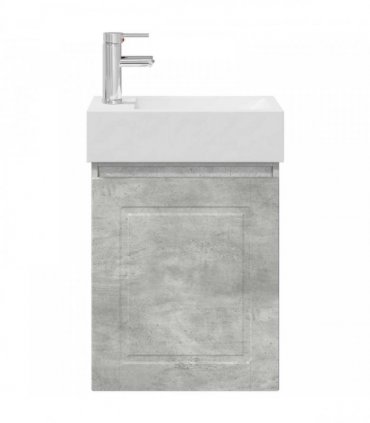 vidaXL Bathroom Vanity Unit with Tap Concrete Grey 45.5 x 22.5 x 84 cm — Model: with left faucet — V0672169530