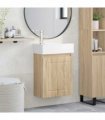 vidaXL Bathroom Vanity Unit with Tap Sonoma Oak 45.5 x 22.5 x 84 cm — Model: with left faucet — V0672169531