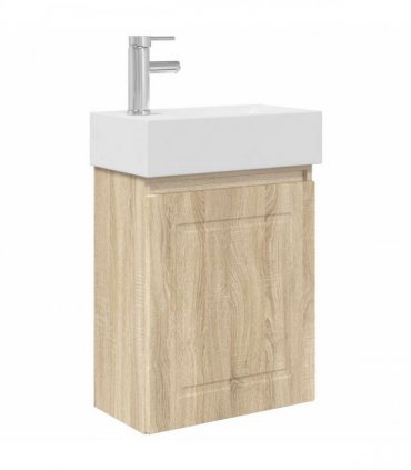 vidaXL Bathroom Vanity Unit with Tap Sonoma Oak 45.5 x 22.5 x 84 cm — Model: with left faucet — V0672169531