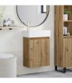 vidaXL Bathroom Vanity Unit with Tap Artisan Oak 45.5 x 22.5 x 84 cm — Model: with left faucet — V0672169534