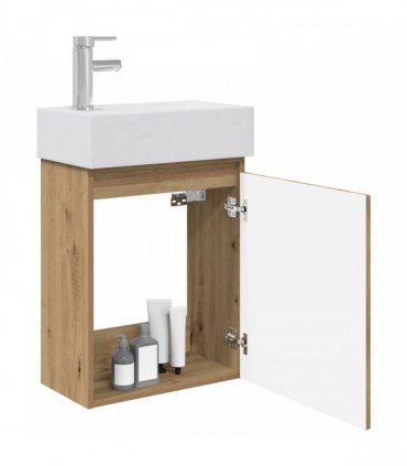 vidaXL Bathroom Vanity Unit with Tap Artisan Oak 45.5 x 22.5 x 84 cm — Model: with left faucet — V0672169534