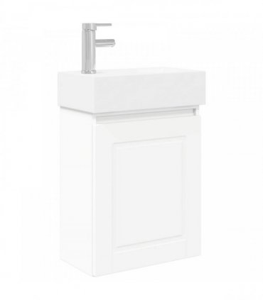 vidaXL Bathroom Vanity Unit with Tap White 45.5 x 22.5 x 84 cm — Model: with left faucet — V0672169535