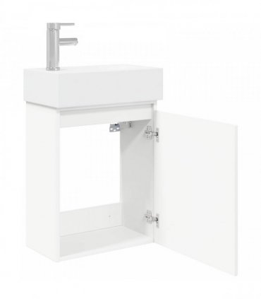 vidaXL Bathroom Vanity Unit with Tap White 45.5 x 22.5 x 84 cm — Model: with left faucet — V0672169535