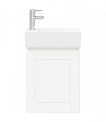 vidaXL Bathroom Vanity Unit with Tap White 45.5 x 22.5 x 84 cm — Model: with left faucet — V0672169535