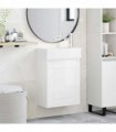 vidaXL Bathroom Vanity Unit with Tap High Gloss White — Model: with right faucet — V0672169536