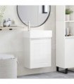 vidaXL Bathroom Vanity Unit with Tap High Gloss White — Model: with left faucet — V0672169537