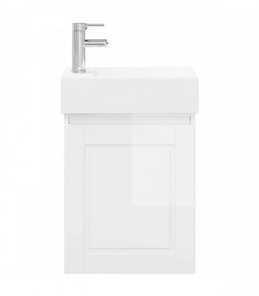 vidaXL Bathroom Vanity Unit with Tap High Gloss White — Model: with left faucet — V0672169537