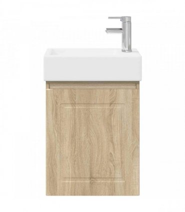 vidaXL Bathroom Vanity Unit with Tap Sonoma Oak 45.5 x 22.5 x 84 cm — Model: with right faucet — V0672169538
