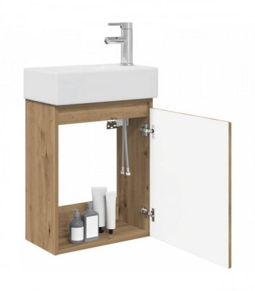 vidaXL Bathroom Vanity Unit with Tap Artisan Oak 45.5 x 22.5 x 84 cm — Model: with right faucet — V0672169539