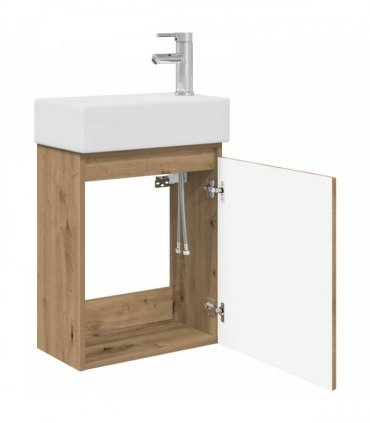 vidaXL Bathroom Vanity Unit with Tap Artisan Oak 45.5 x 22.5 x 84 cm — Model: with right faucet — V0672169539