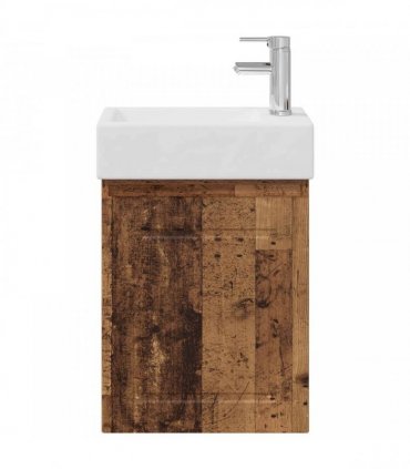 vidaXL Bathroom Vanity Unit with Tap Old Wood 45.5 x 22.5 x 84 cm — Model: with right faucet — V0672169541