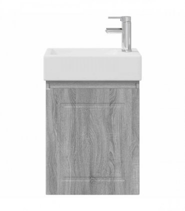 vidaXL Bathroom Vanity Unit with Tap Grey Sonoma 45.5 x 22.5 x 84 cm — Model: with right faucet — V0672169542