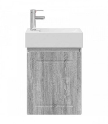 vidaXL Bathroom Vanity Unit with Tap Grey Sonoma 45.5 x 22.5 x 84 cm — Model: with left faucet — V0672169543