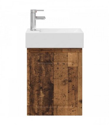 vidaXL Bathroom Vanity Unit with Tap Old Wood 45.5 x 22.5 x 84 cm — Model: with left faucet — V0672169544