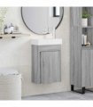 vidaXL Bathroom Vanity Unit with Tap Grey Sonoma 40.5 x 22.5 x 62 cm