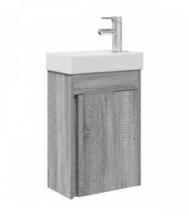 vidaXL Bathroom Vanity Unit with Tap Grey Sonoma 40.5 x 22.5 x 62 cm