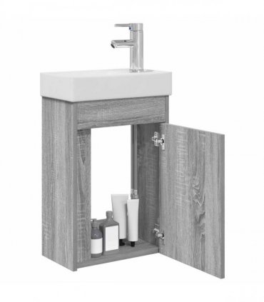 vidaXL Bathroom Vanity Unit with Tap Grey Sonoma 40.5 x 22.5 x 62 cm