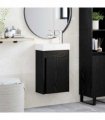 vidaXL Bathroom Vanity Unit with Tap Black Oak 40.5 x 22.5 x 62 cm
