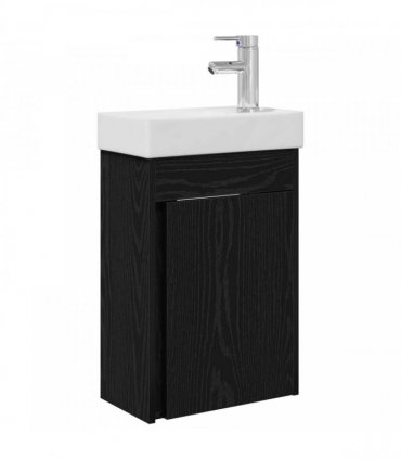 vidaXL Bathroom Vanity Unit with Tap Black Oak 40.5 x 22.5 x 62 cm